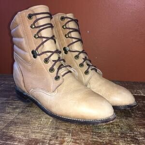 Justin Deer Skin Lacer Boot Womens 7.5 C Cowgirl Western Country Fairy Elven 448